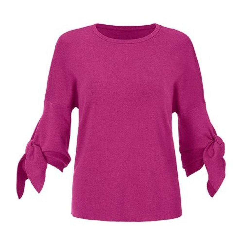 cabi Tether Pullover -- Orchid -- Tie Sleeves - Medium